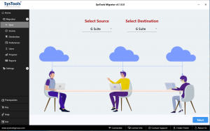 select source & destination to Migrate G Suite to G Suite