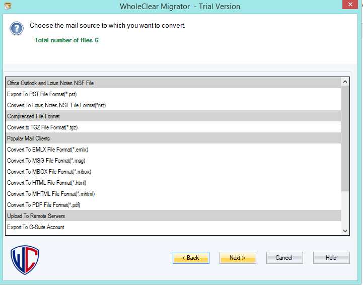 select file format 