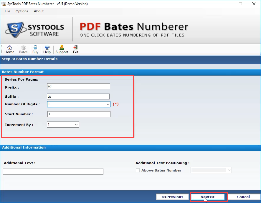 Enter details to order PDF files of a folder