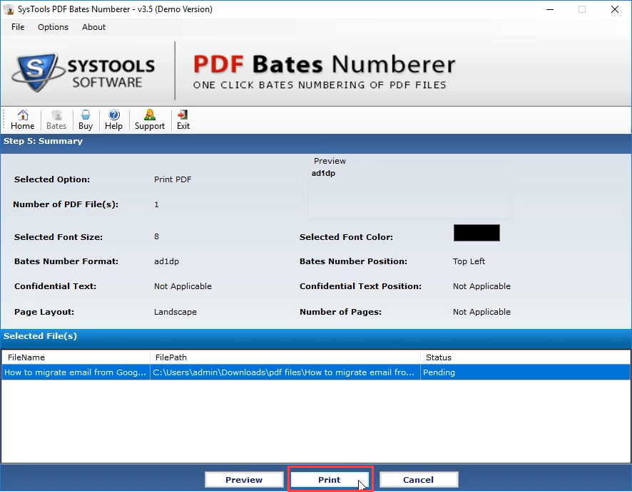 Print multiple PDF files in order