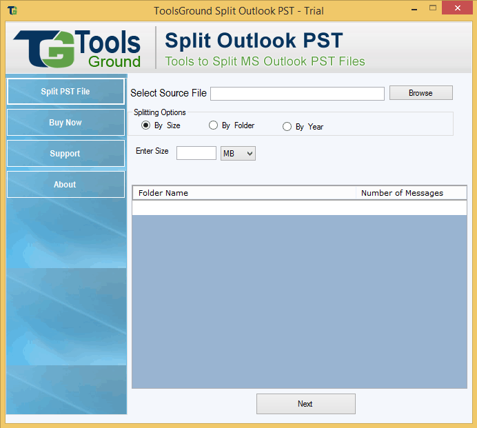 Split Outlook PST software