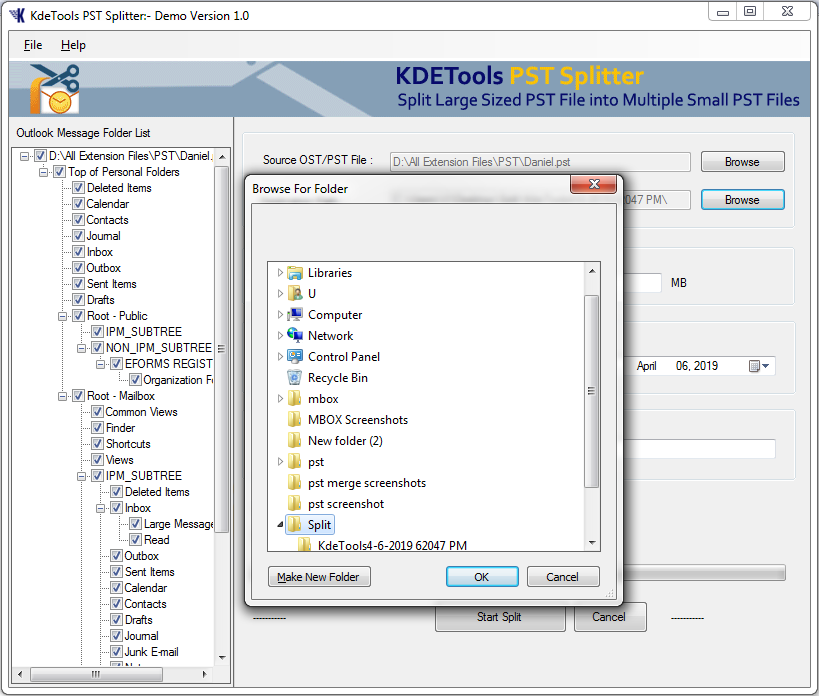 Save Desired Location For Split PST Option