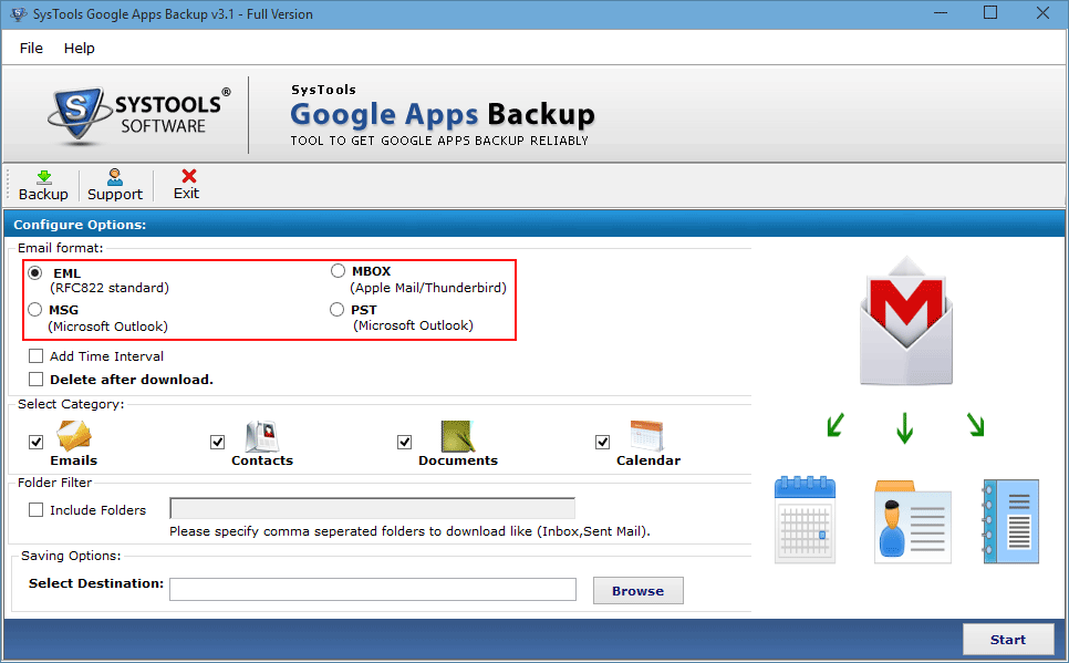 systools gmail backup not working