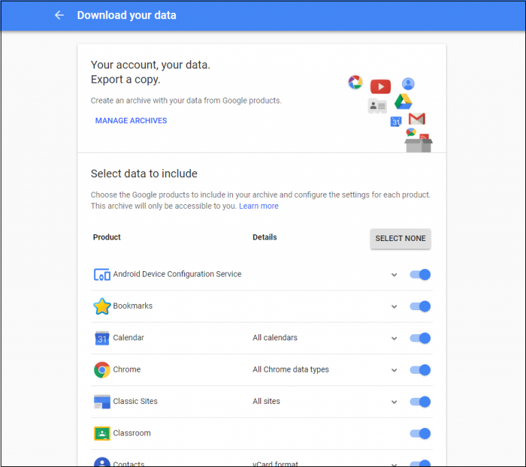 google takeout