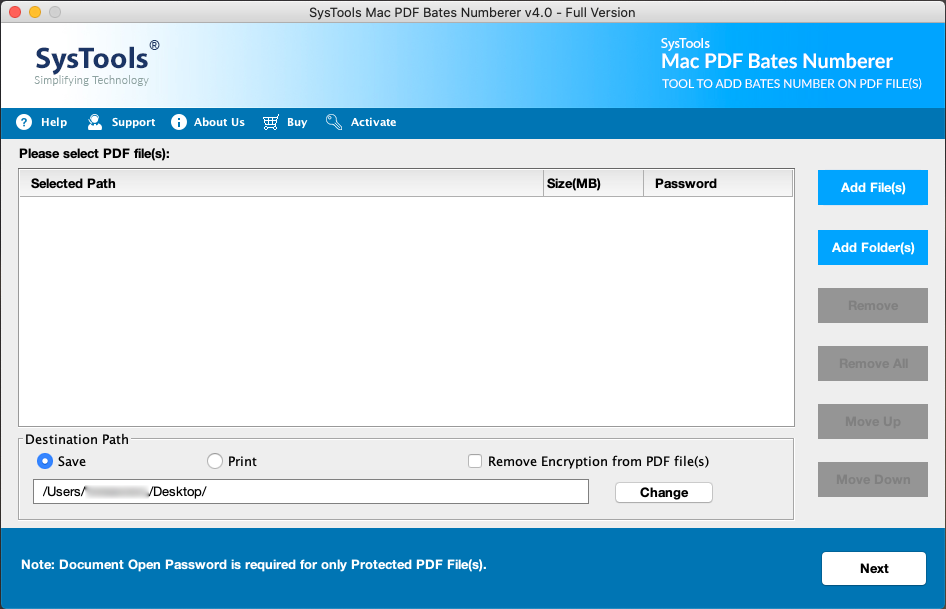 SysTools Mac PDF Bates Numberer